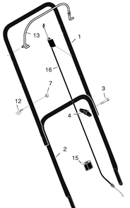 Handle Assembly Diagram and Parts List for 225112X99A 2005 Briggs and Stratton Lawn Mower